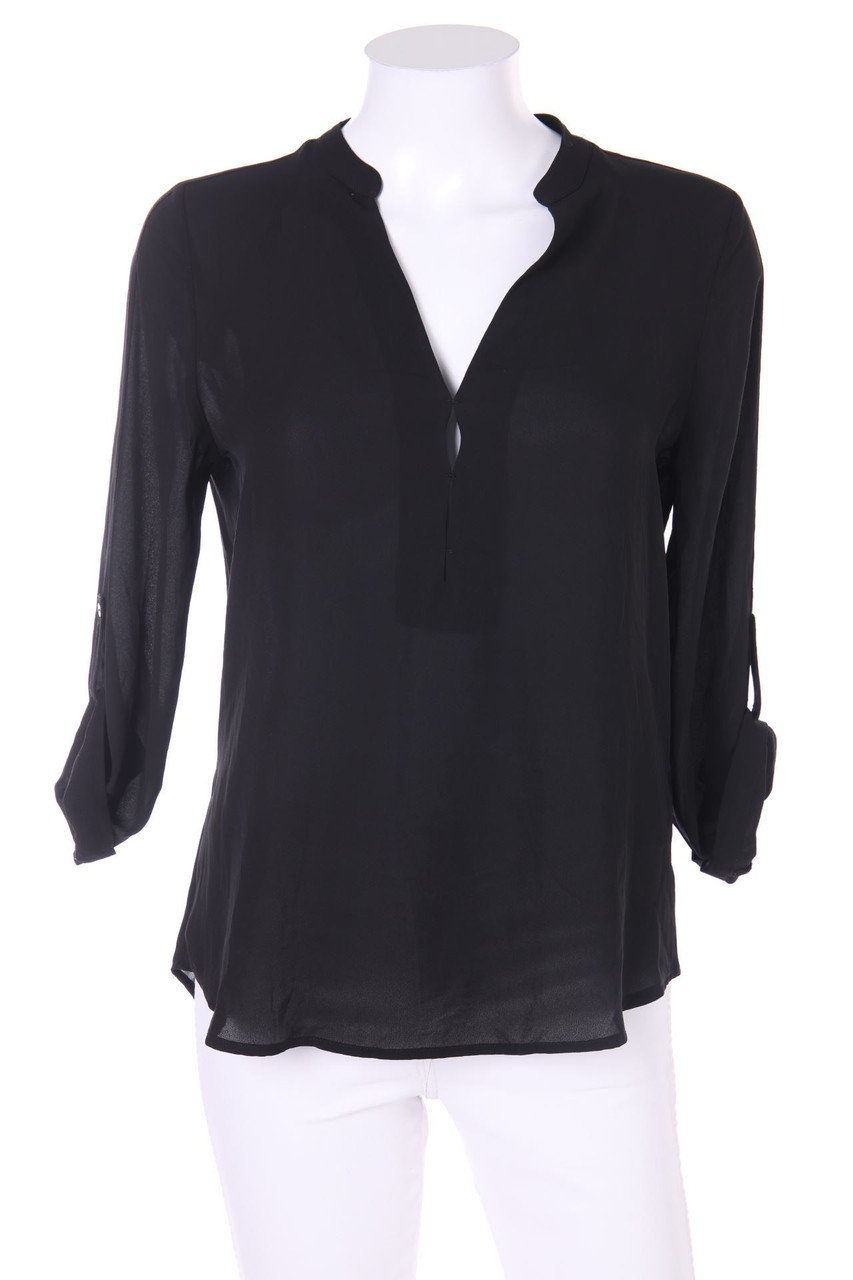 ZARA - Bluse mit Krempel-Ärmeln - S