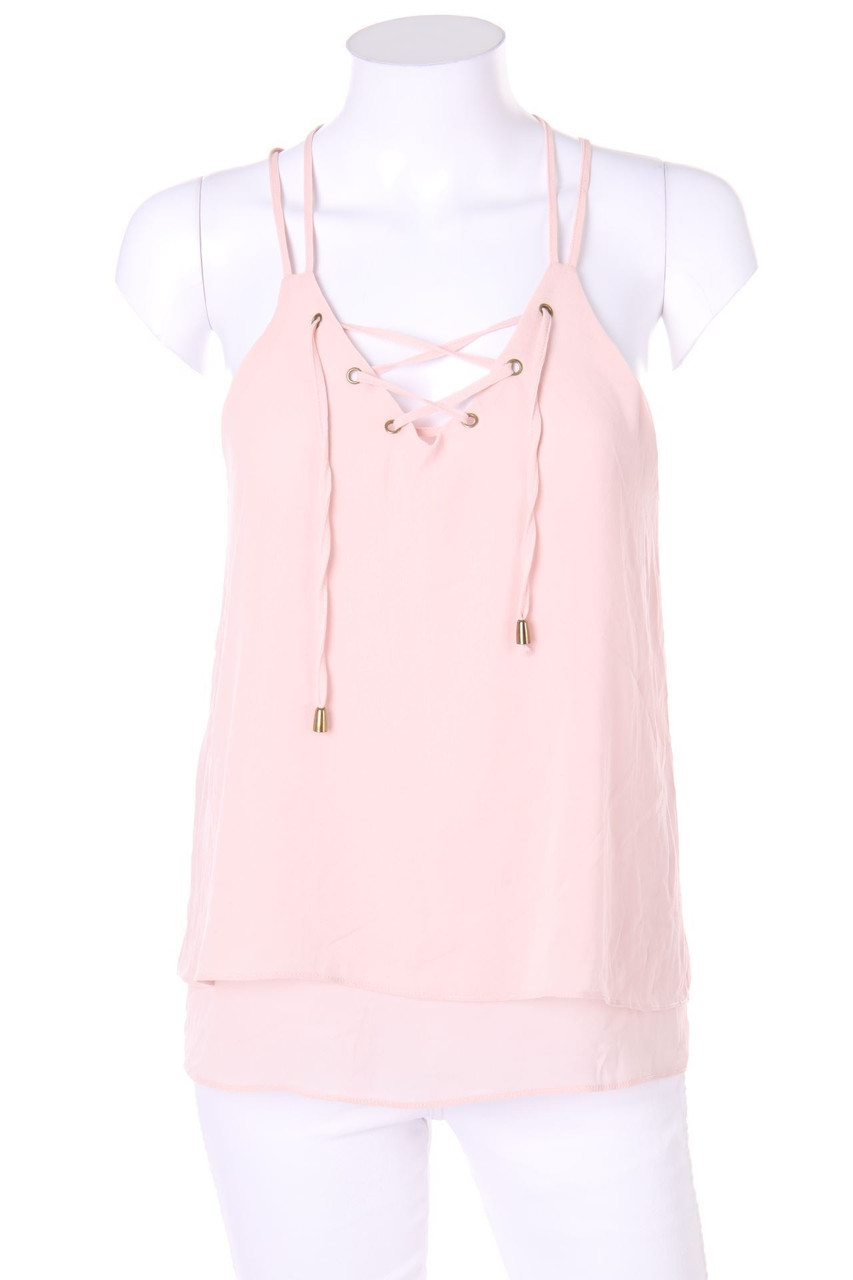 SECONDHAND - Chiffon-Blouse Top, Layer Look - S