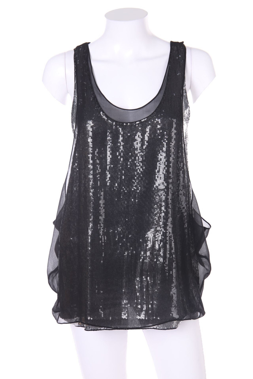JIMMY CHOO x H&M - Pailletten-Tanktop im Layer Look mit Seide - D 34