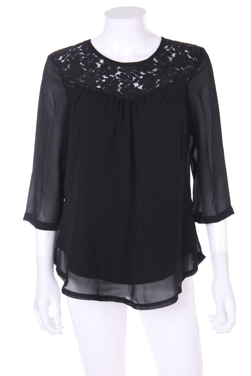 VERO MODA - Bluse mit 3/4-Ärmel mit Spitzen-Einsatz - S