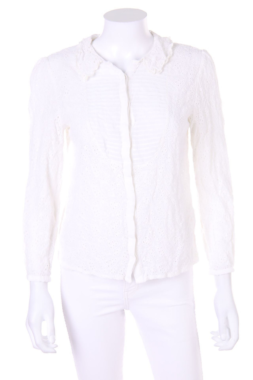 ZARA WOMAN - Hemd-Bluse aus Lochspitze - M