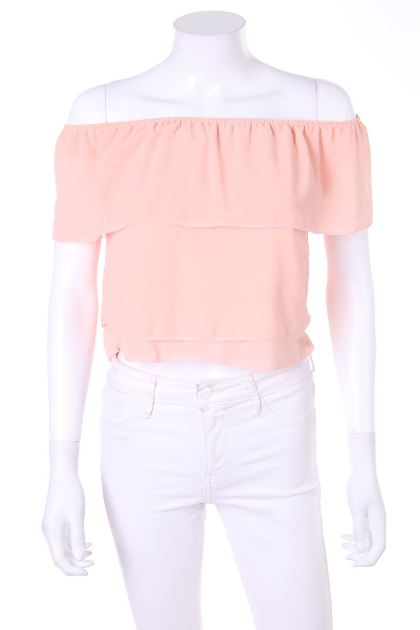 Ohne Label - Carmen-Bluse mit Volants - D 38-40