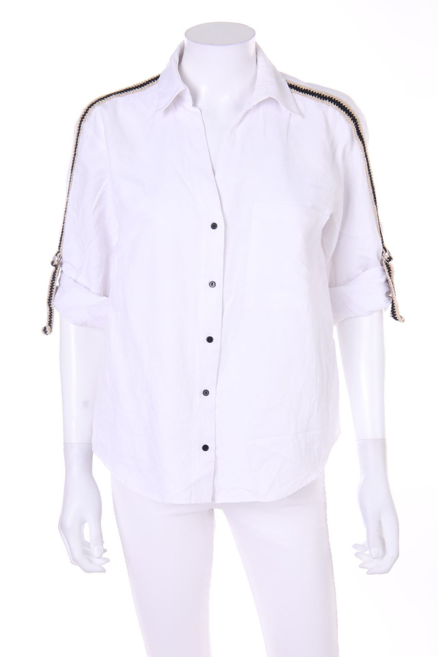 ZARA - Hemd-Bluse mit Metallic-Effekt - XS