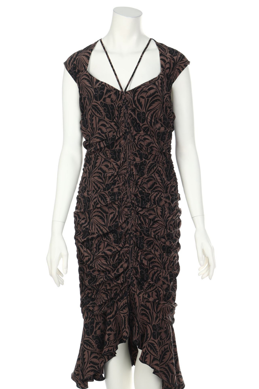 RENÉ LEZARD - Midikleid aus Seide mit Raffungen - D 38