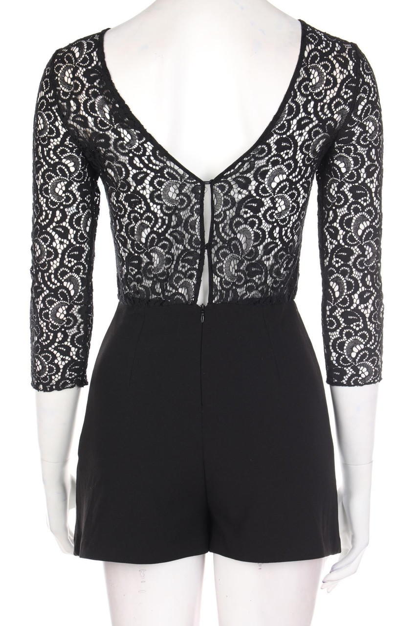 ZARA - Playsuit mit Spitzen-Einsatz - XS