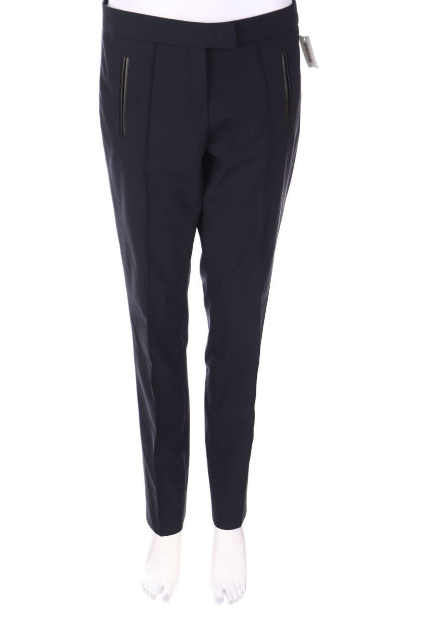 maje - Business-Pants, Virgin Wool Mix with Leather Details - D 38