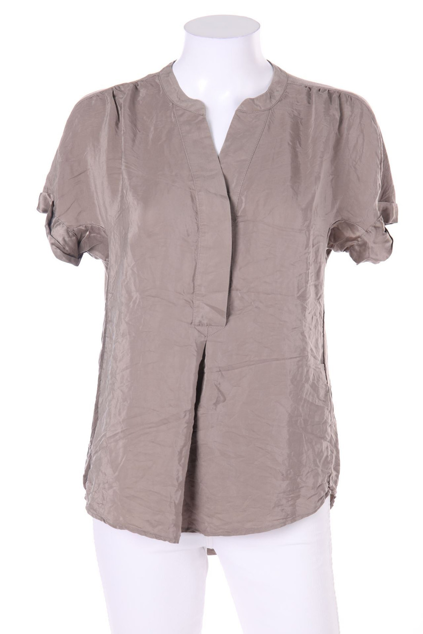 YOUR 6th SENSE - Kurzarm-Bluse mit Seiden-Details - D 38