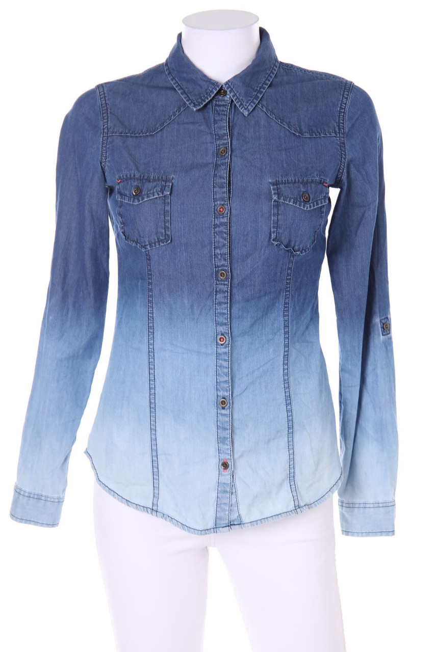 TALLY WEiJL - Denim Blouse with Dip Dye-Effect - D 36