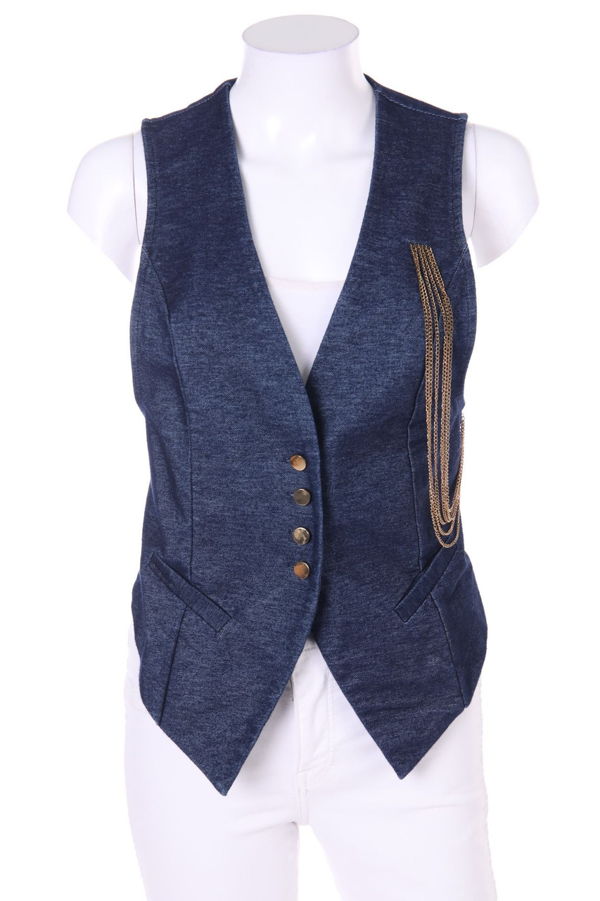TOUT FEU TOUT FEMME - Weste in Denim-Optik mit Kette - M