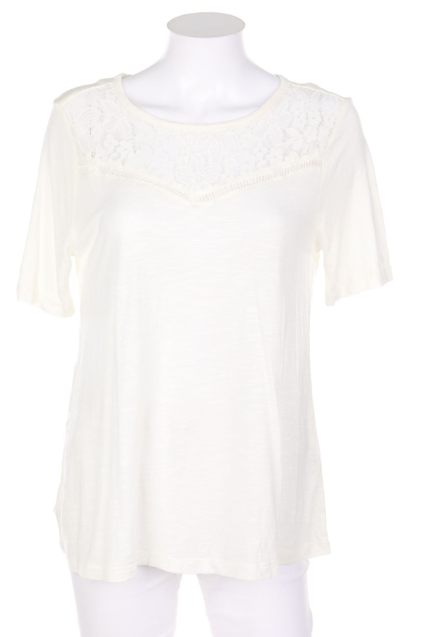 next - Kurzarm-Shirt mit Spitze - D 36