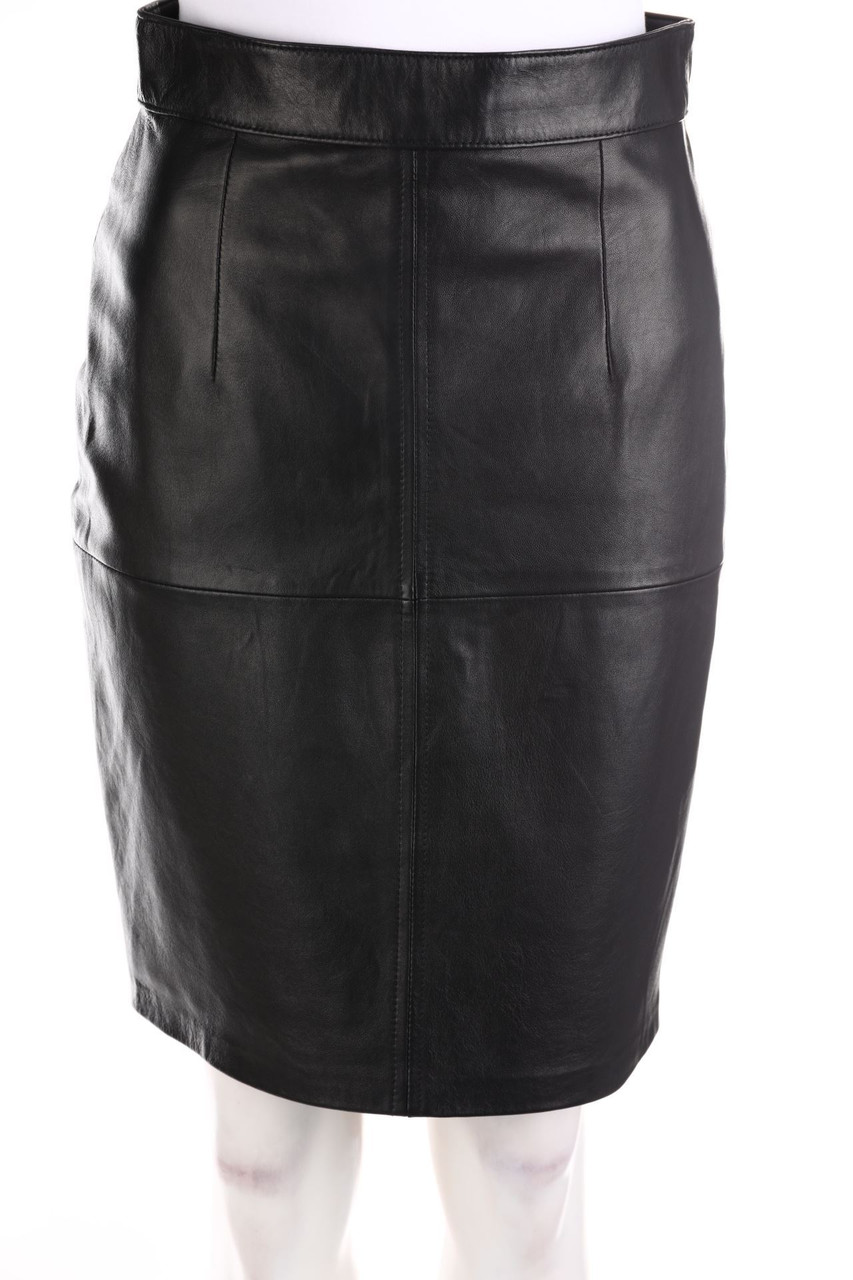 frank meyer schuchardt - Vintage-Leather Skirt with Slit - D 38