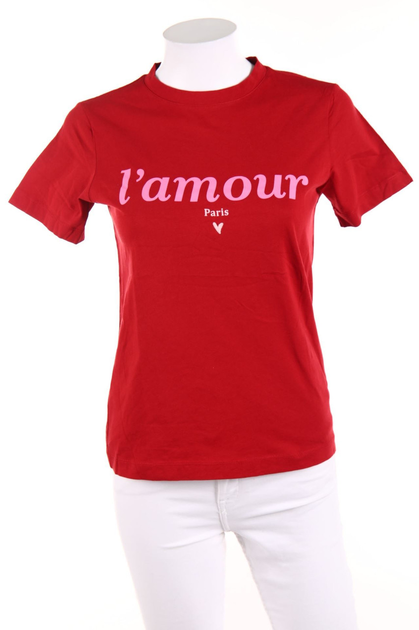 H&M - Kurzarm-Shirt mit Statement-Print - D 36