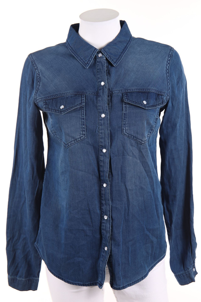 VILA - Hemd-Bluse in Denim-Optik - S
