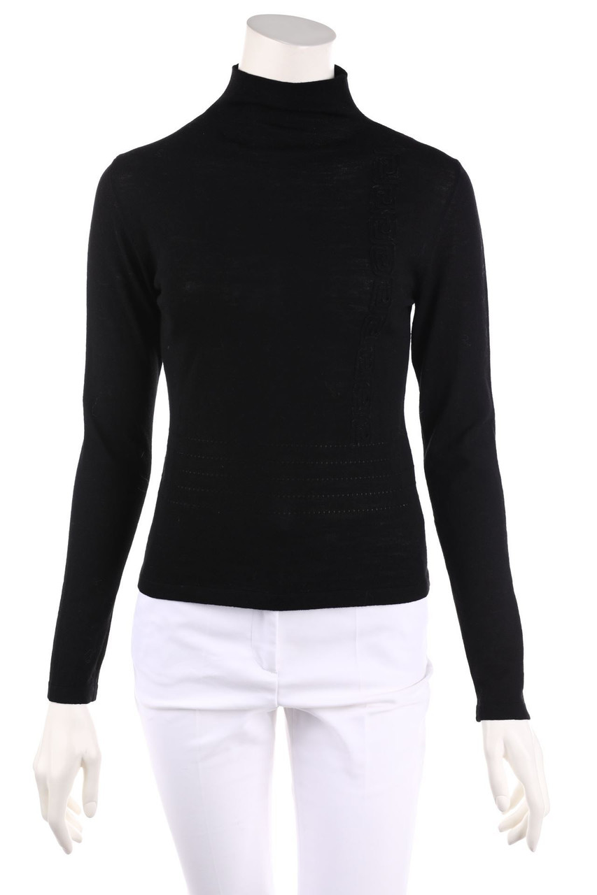 VERSACE CLASSIC - Strick-Pullover aus Merinowolle mit Logo-Applikation - D 36