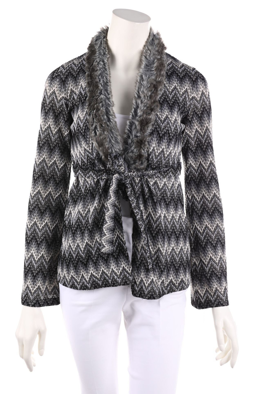 ana alcazar - Cardigan with Faux Fur-Collar - D 36