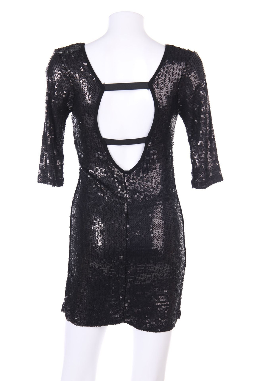 SECONDHAND - Sequined Party-Dress with Deep Back Cutout - D 36