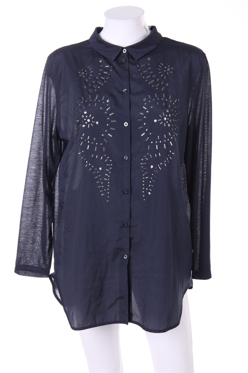 H&M - Oversize-Hemd-Bluse mit Applikationen - M