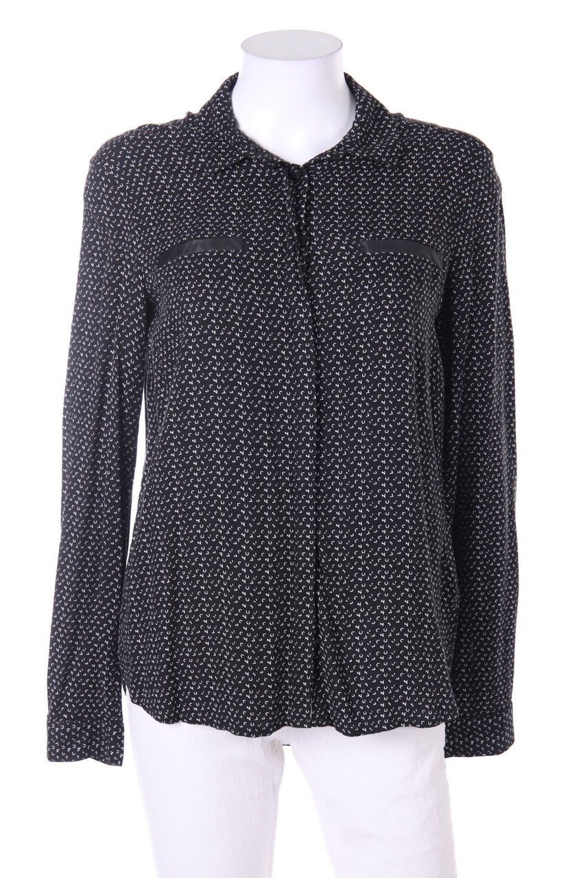 s.Oliver - Shirt Blouse with Faux Leather Details - S