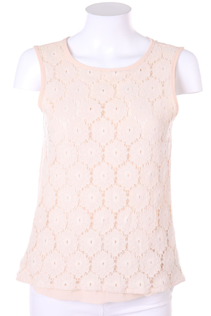 AMISU - Blusentop mit Spitzen-Einsatz - S