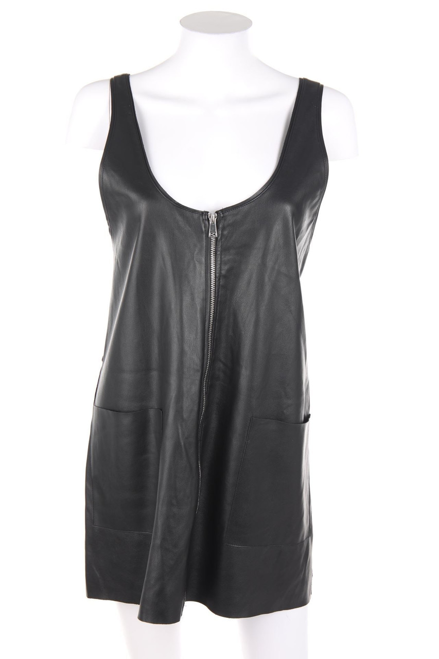 Zara Knit - Faux Leather-Kleid - S