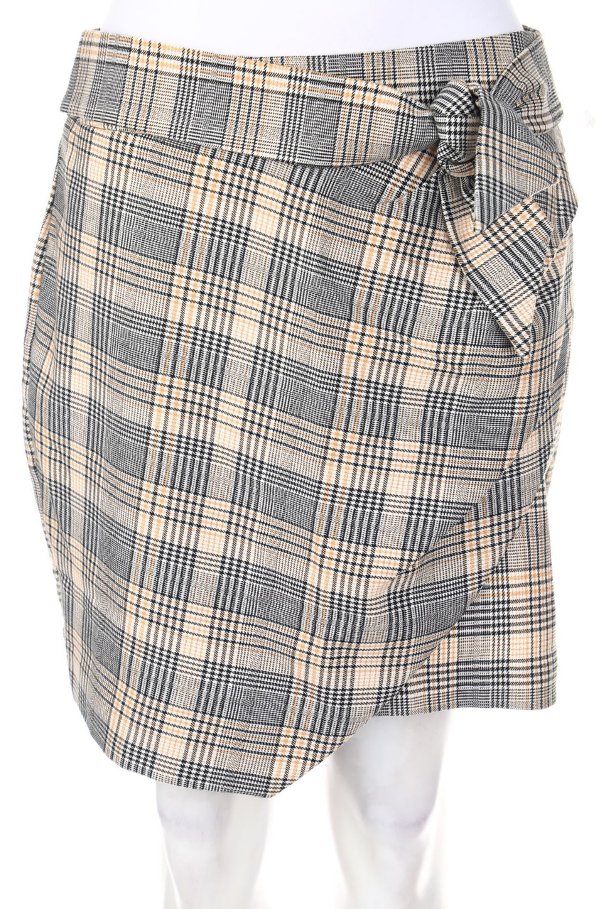 zebra - Skirt with Wrap-Effect, Checked - L