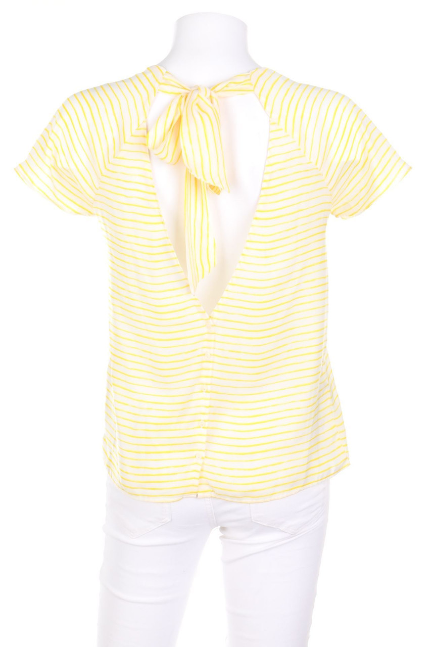 ZARA TRF - Kurzarm-Bluse mit Rückenausschnitt - XS