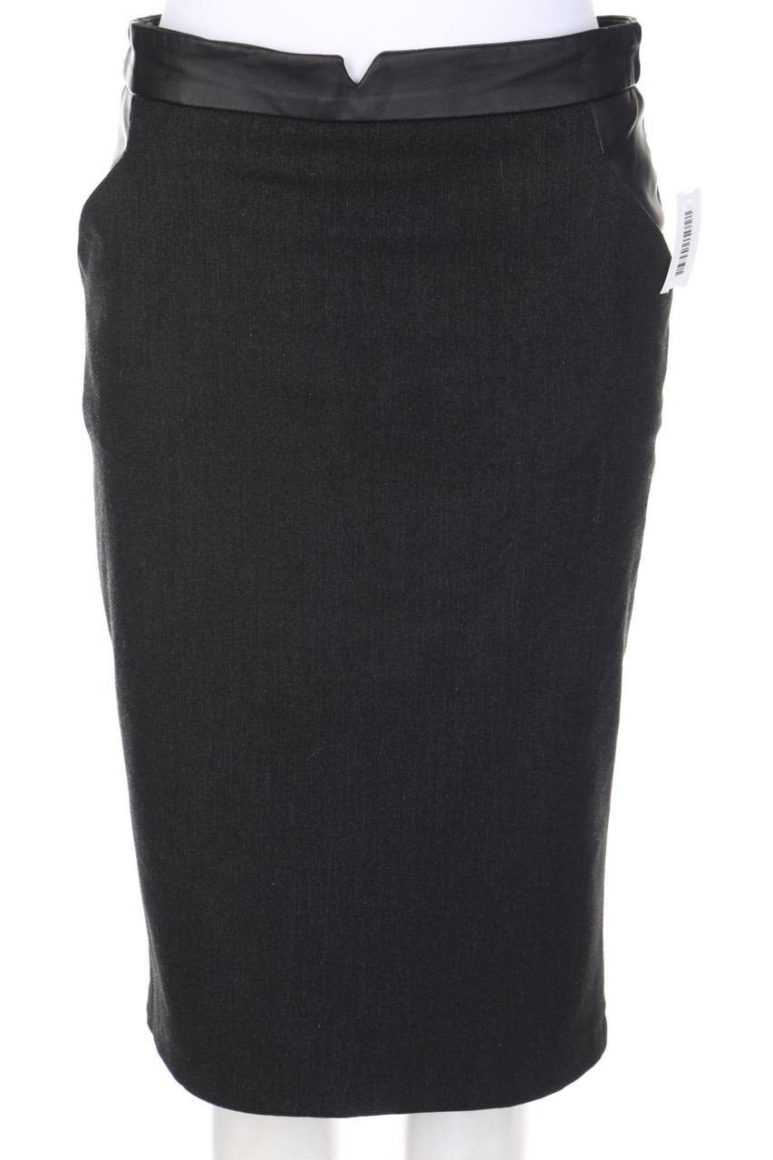 ZARA - Rock mit Kunstleder-Details - M