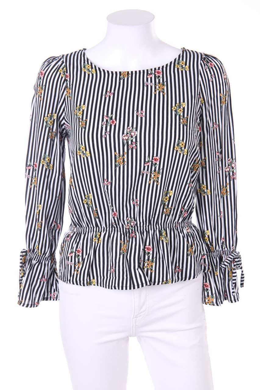 OVS - Streifen-Bluse mit Blumen-Print - D 34