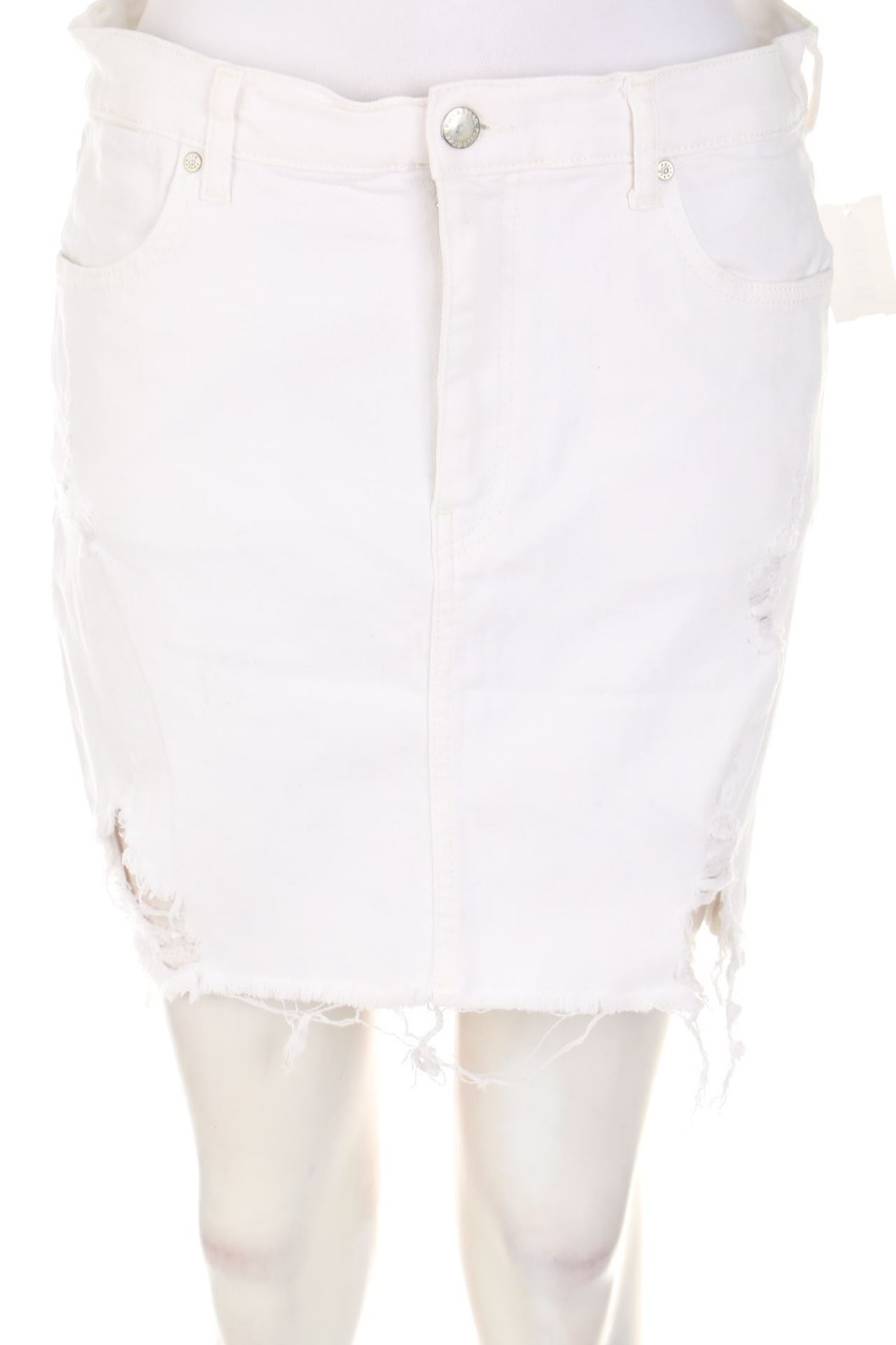 PULL&BEAR - Destroyed-Mini-Jeansrock - XL