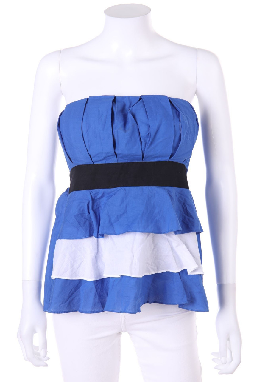 SECONDHAND - Blouse Top, Layer Look with Volants - D 38