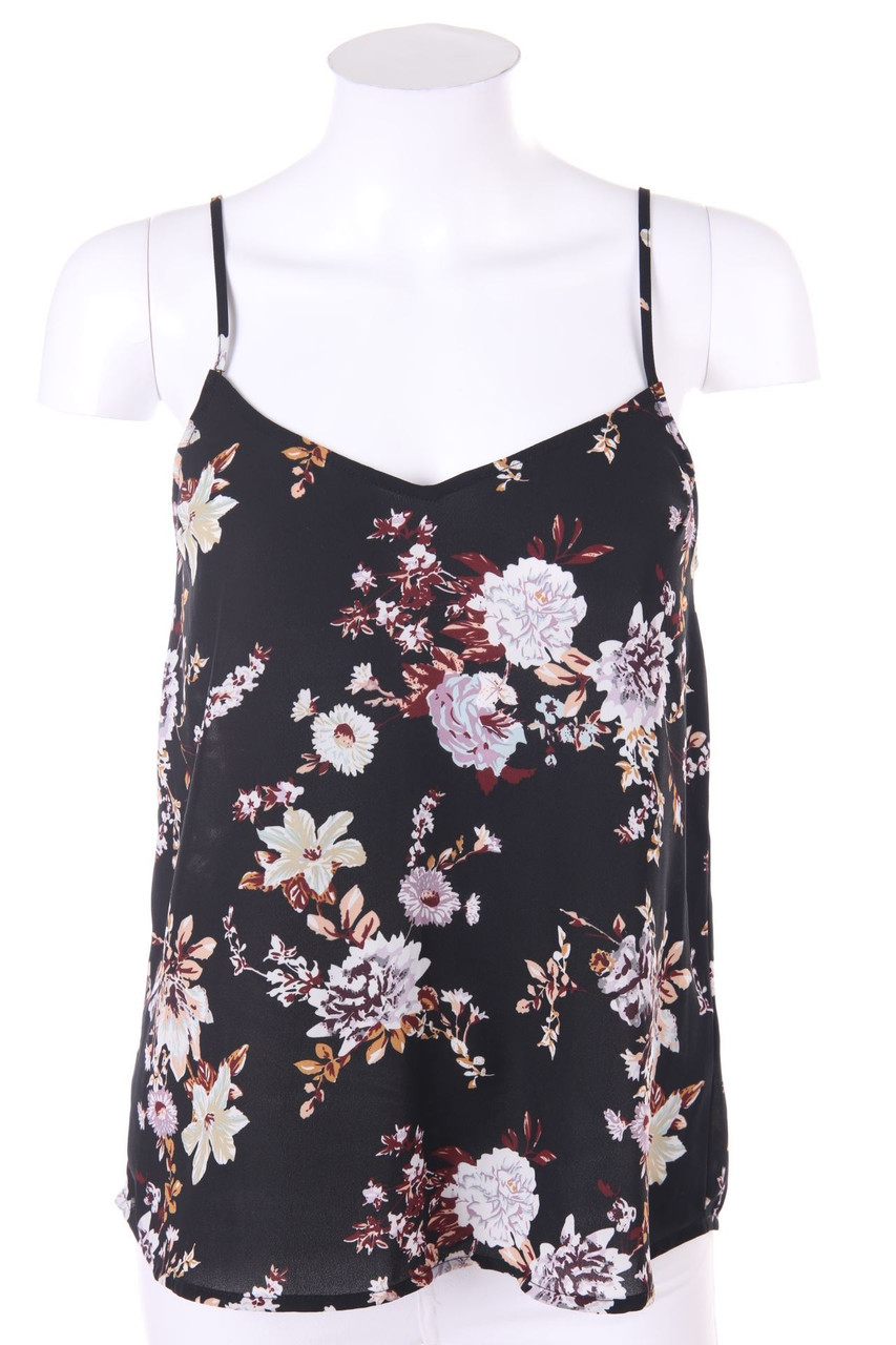 zebra - Chiffon-A-line Top with Flower Print - XS