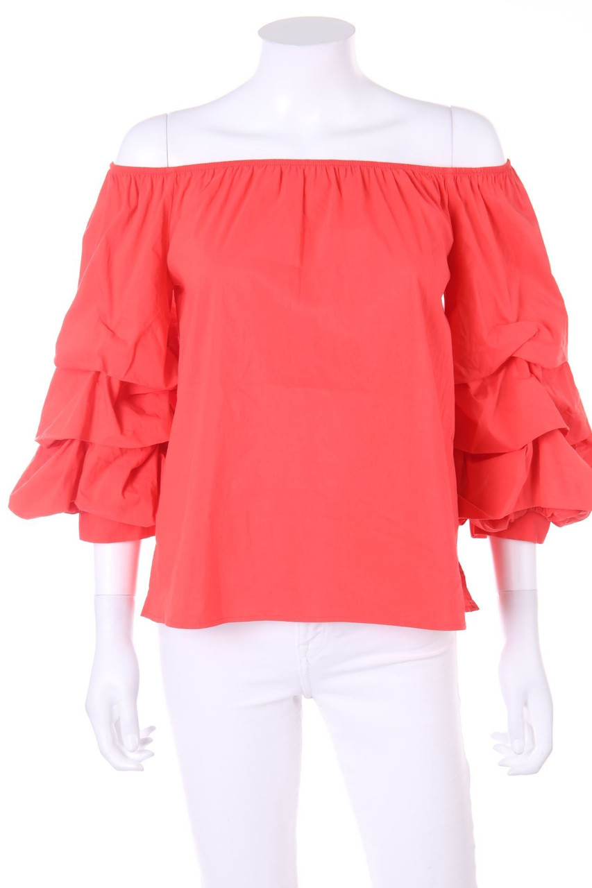 ZARA - Carmen-Bluse mit Puffärmeln - XS