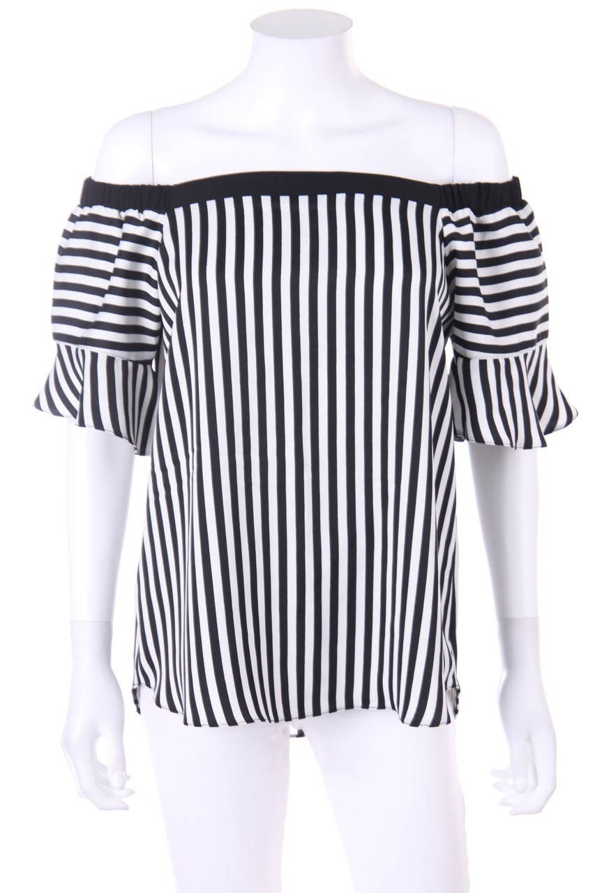 adL - Carmen-Bluse mit Streifen - M