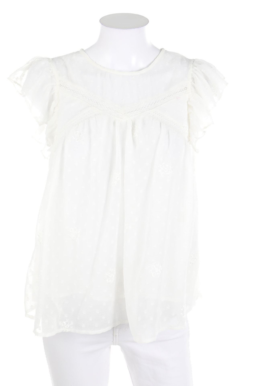 CLOCKHOUSE by C&A - Boho-Volant-Bluse mit Spitzen-Einsatz - D 36