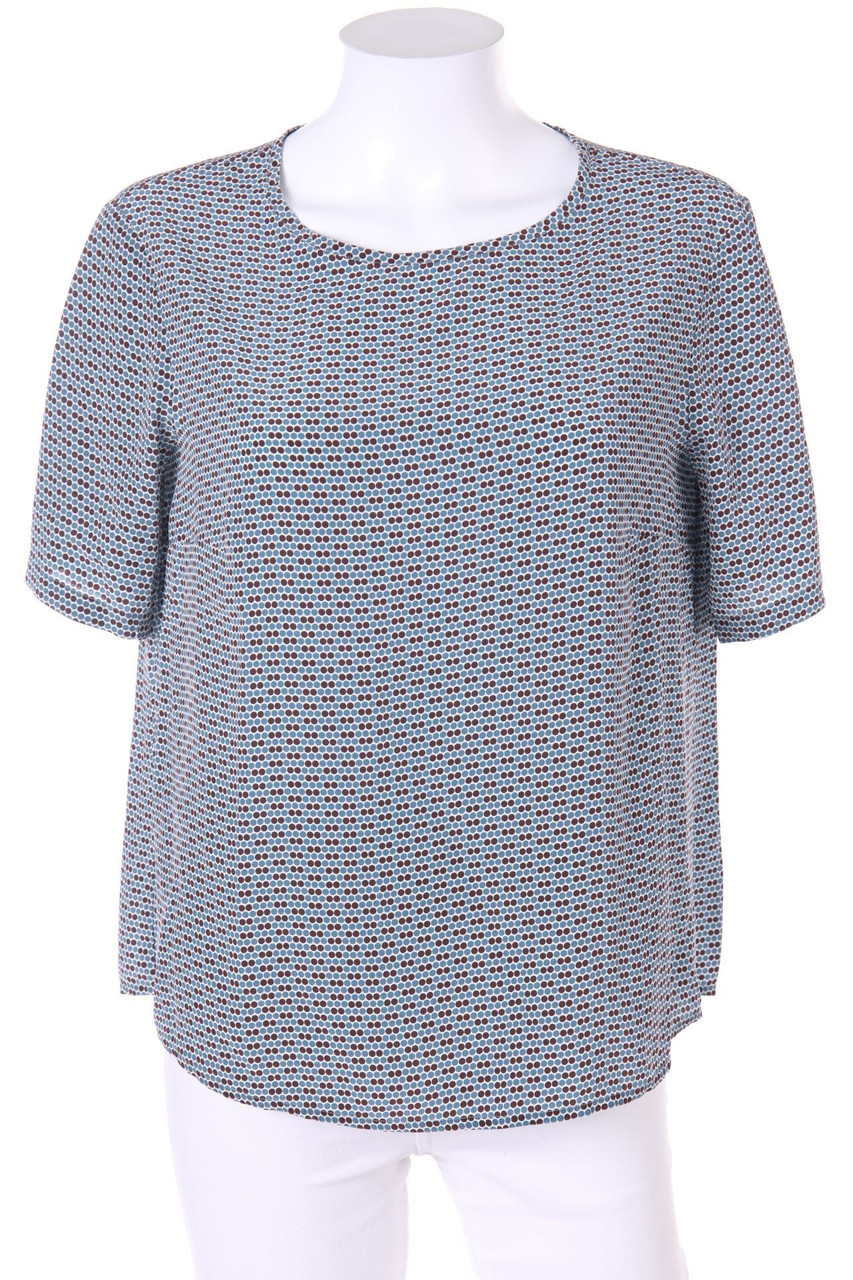 nulu NEW LOOK - Kurzarm-Bluse aus Seiden-Mischung mit Punkten - D 34