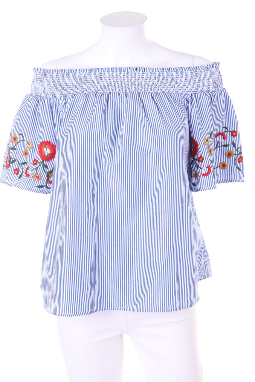 My Hailys - Carmen-Bluse mit Stickereien - S