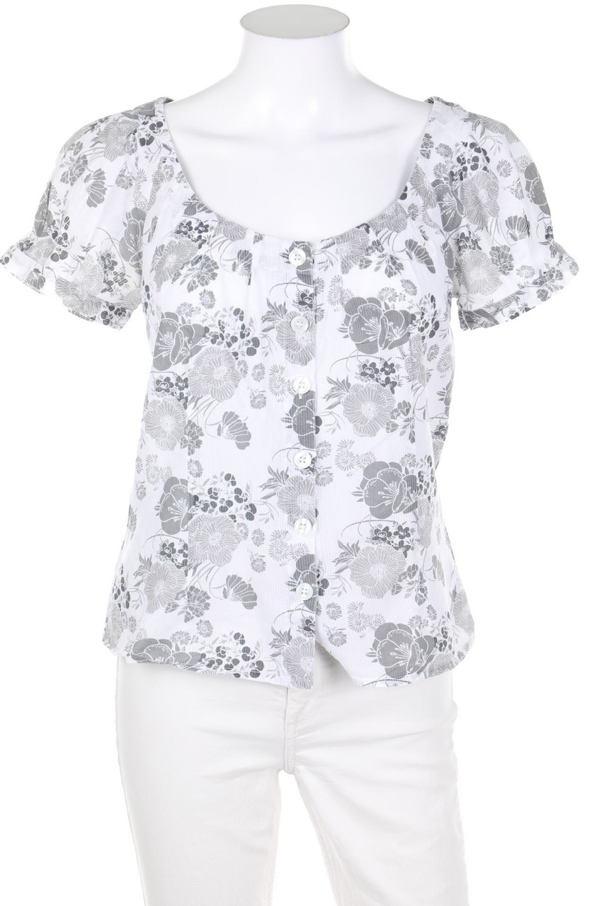 H&M - Kurzarm-Bluse mit Blumen-Print - D 38