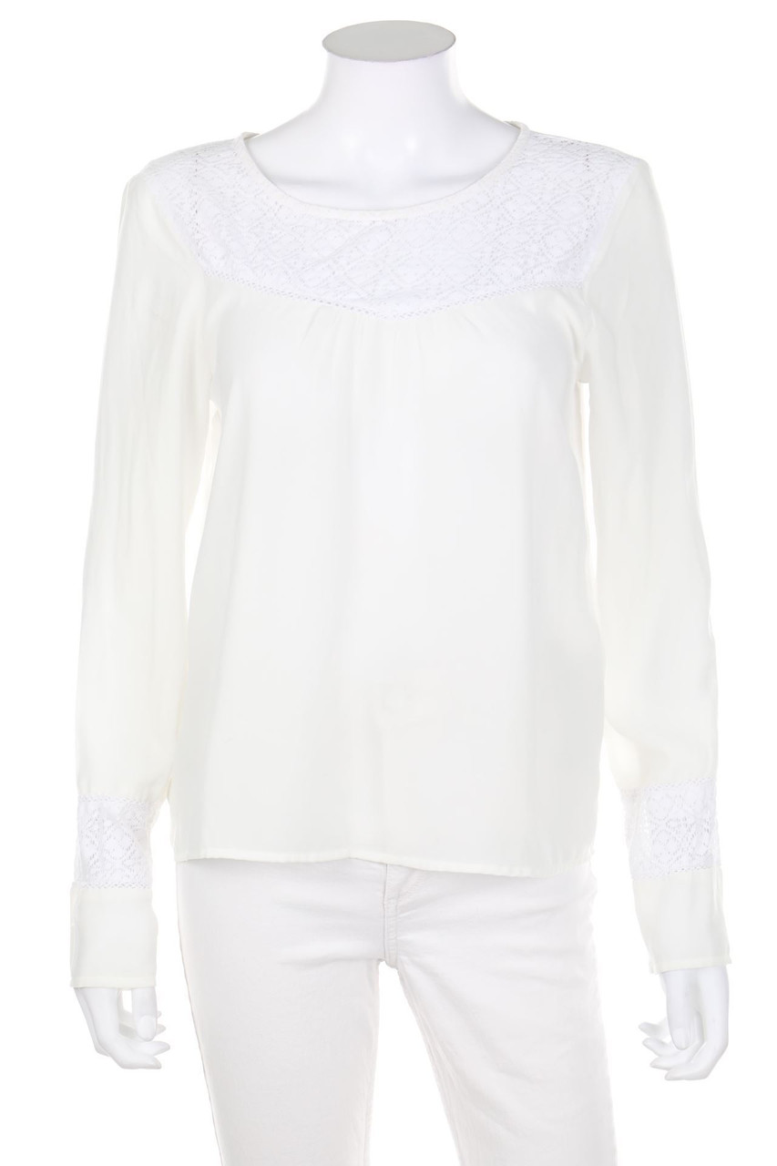 VILA - Boho-Bluse mit Spitzen-Einsatz - S