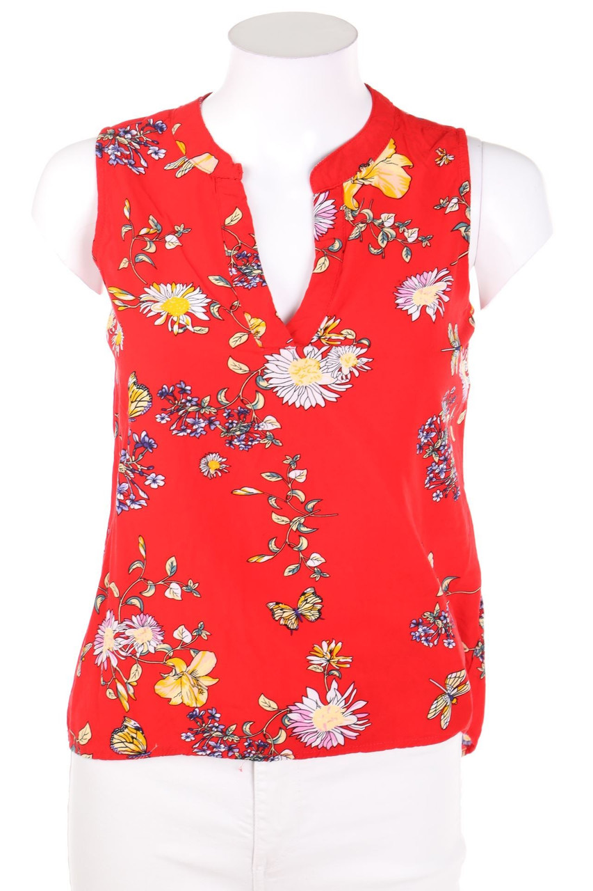 AMISU - Blusentop mit Blumen-Print - XS