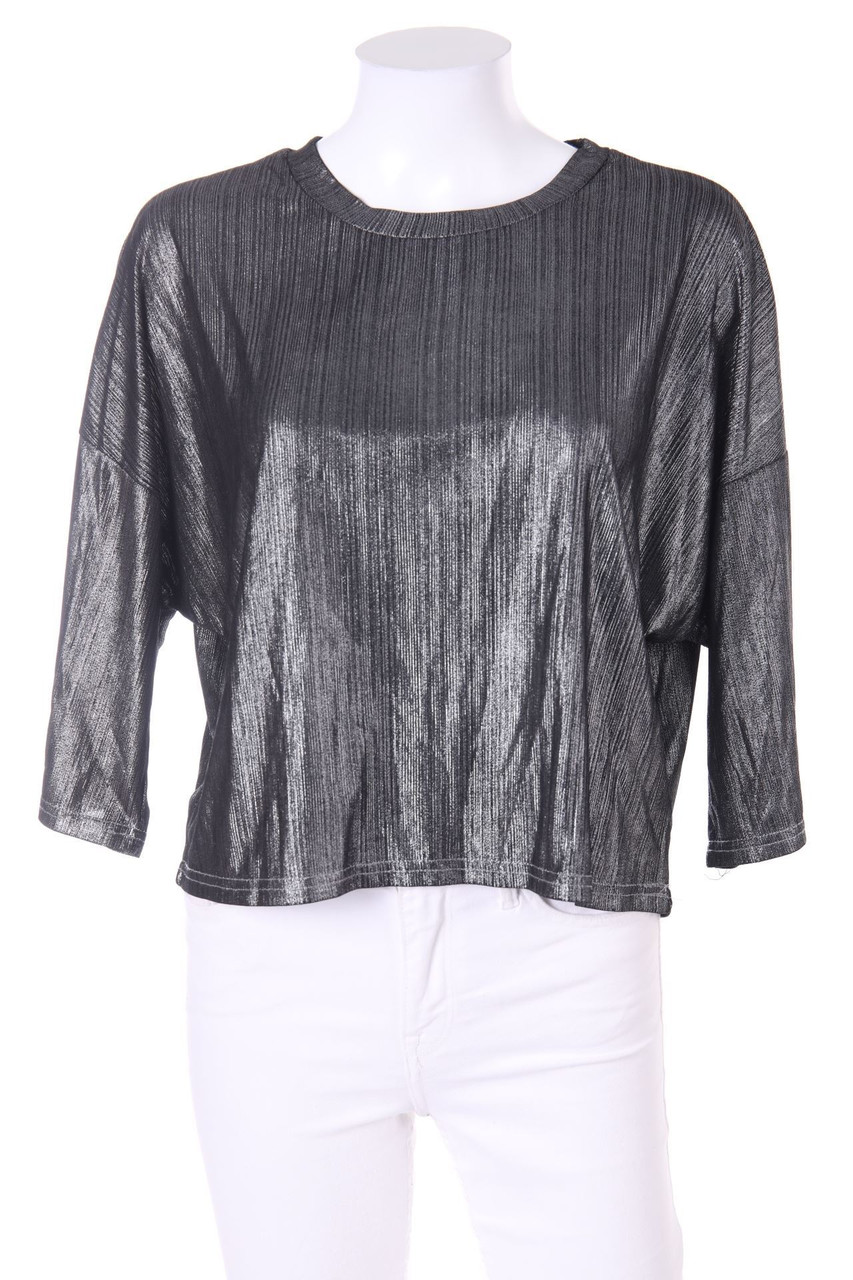 VERA & LUCY - Cropped-Shirt mit Metallic-Effekt - M