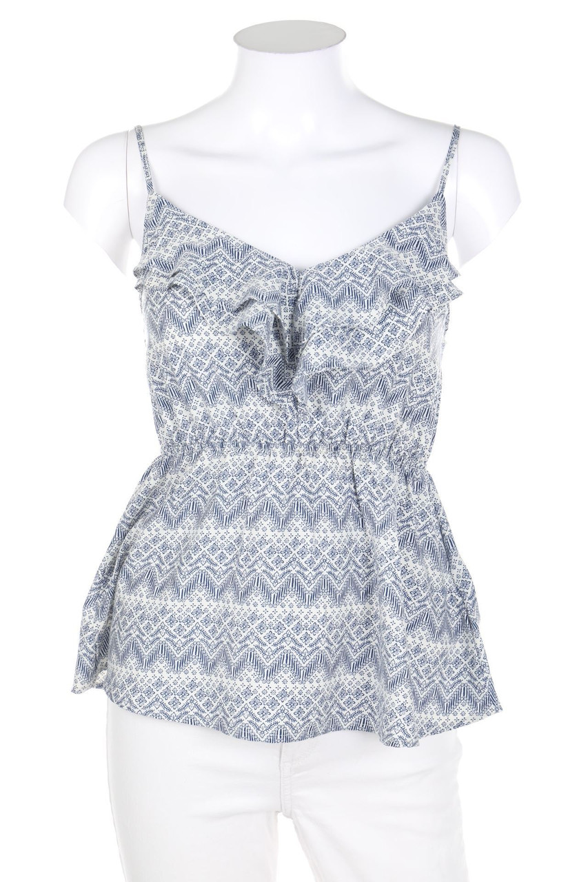 TALLY WEiJL - Volants-Blouse Top with Pattern - S