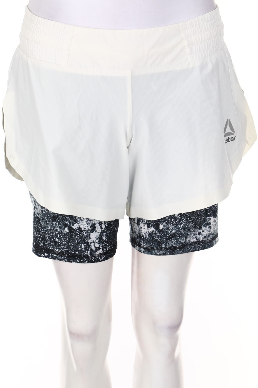 Reebok - Sport-Shorts im Layer Look mit Print - S