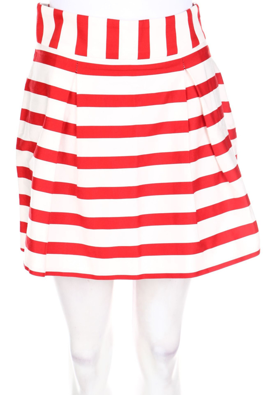 EASY WEAR - Pleated Mini-Skirt with Stripes - D 38