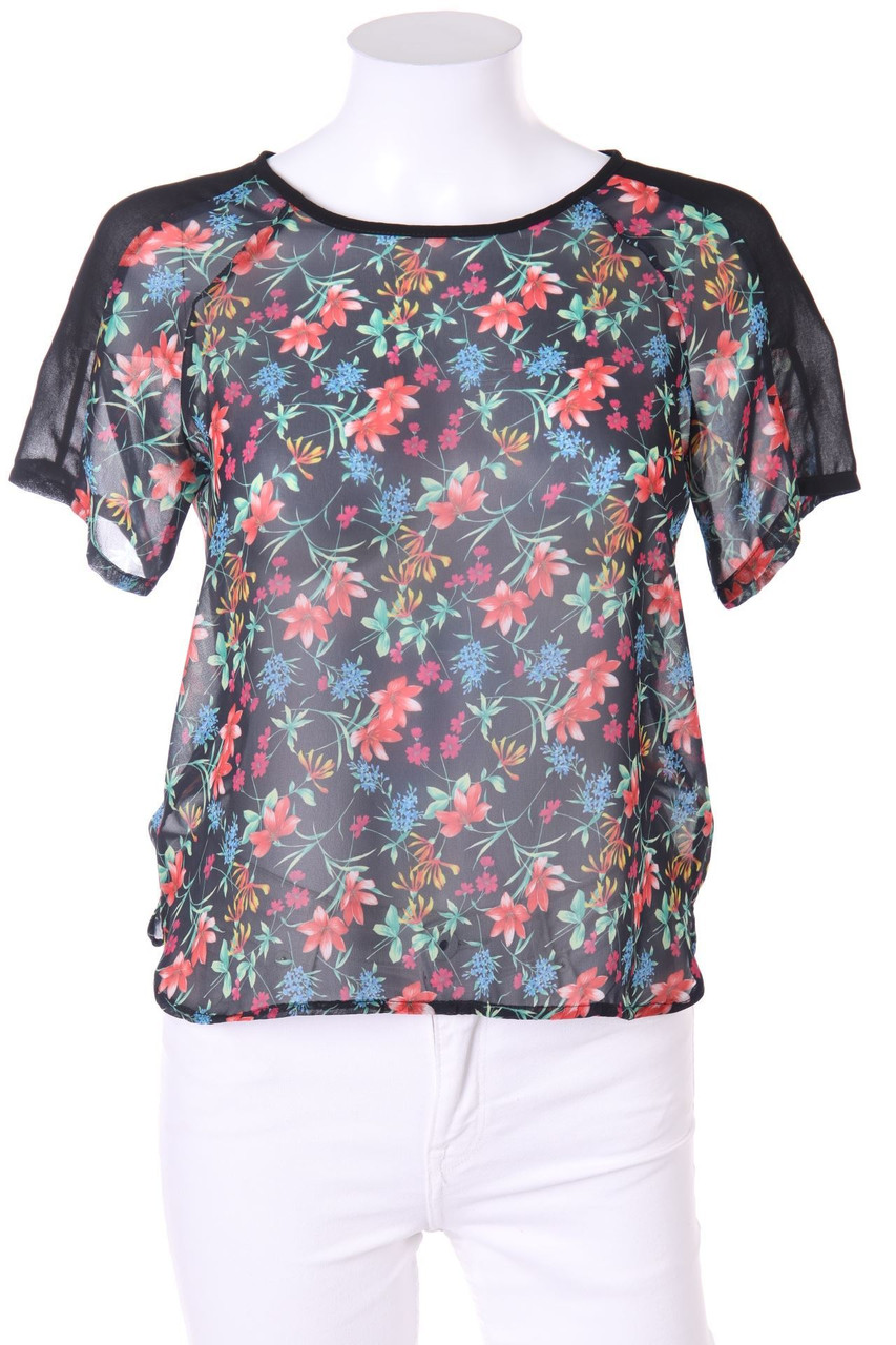 Lefties - Vokuhila-Shortsleeve Blouse with Flower Print - XS