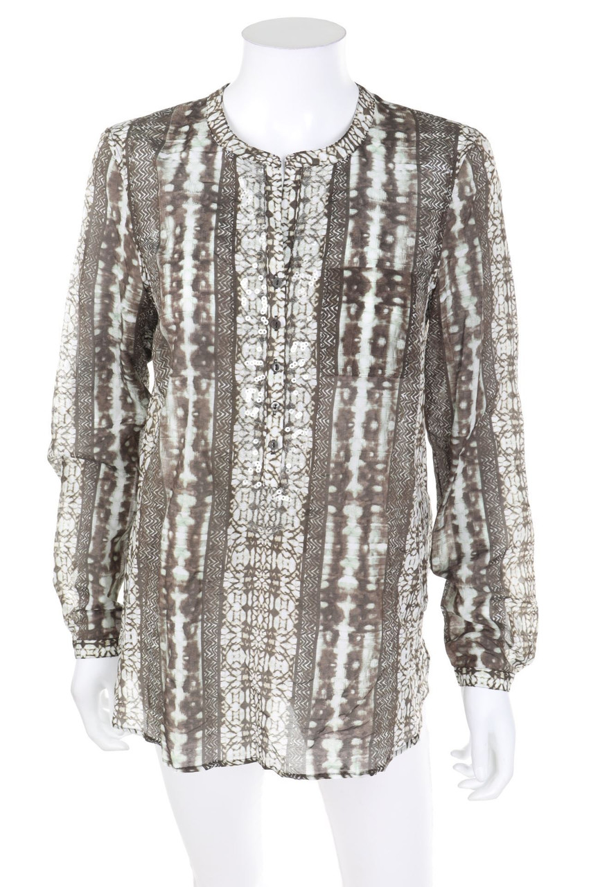 olsen - Print-Bluse im Ethno-Stil mit Pailletten - D 36