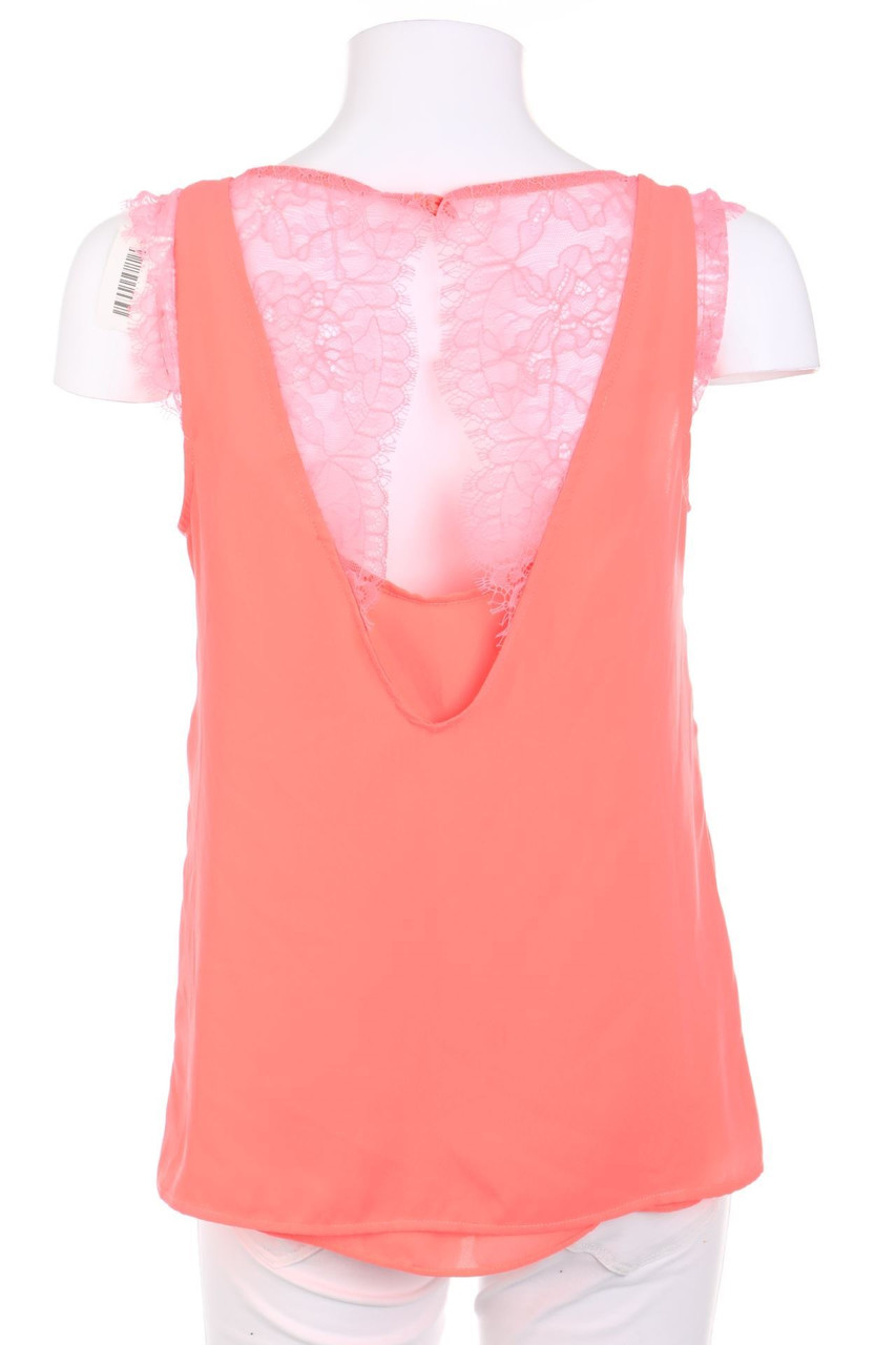 NAF NAF - Blusentop mit Spitzen-Einsatz im Layer Look - D 38