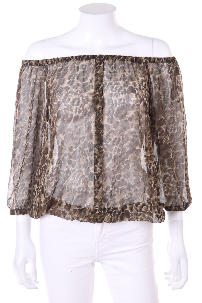 Chicorée - Carmen-Blouse with 3/4 Sleeve with Animal Print - XS