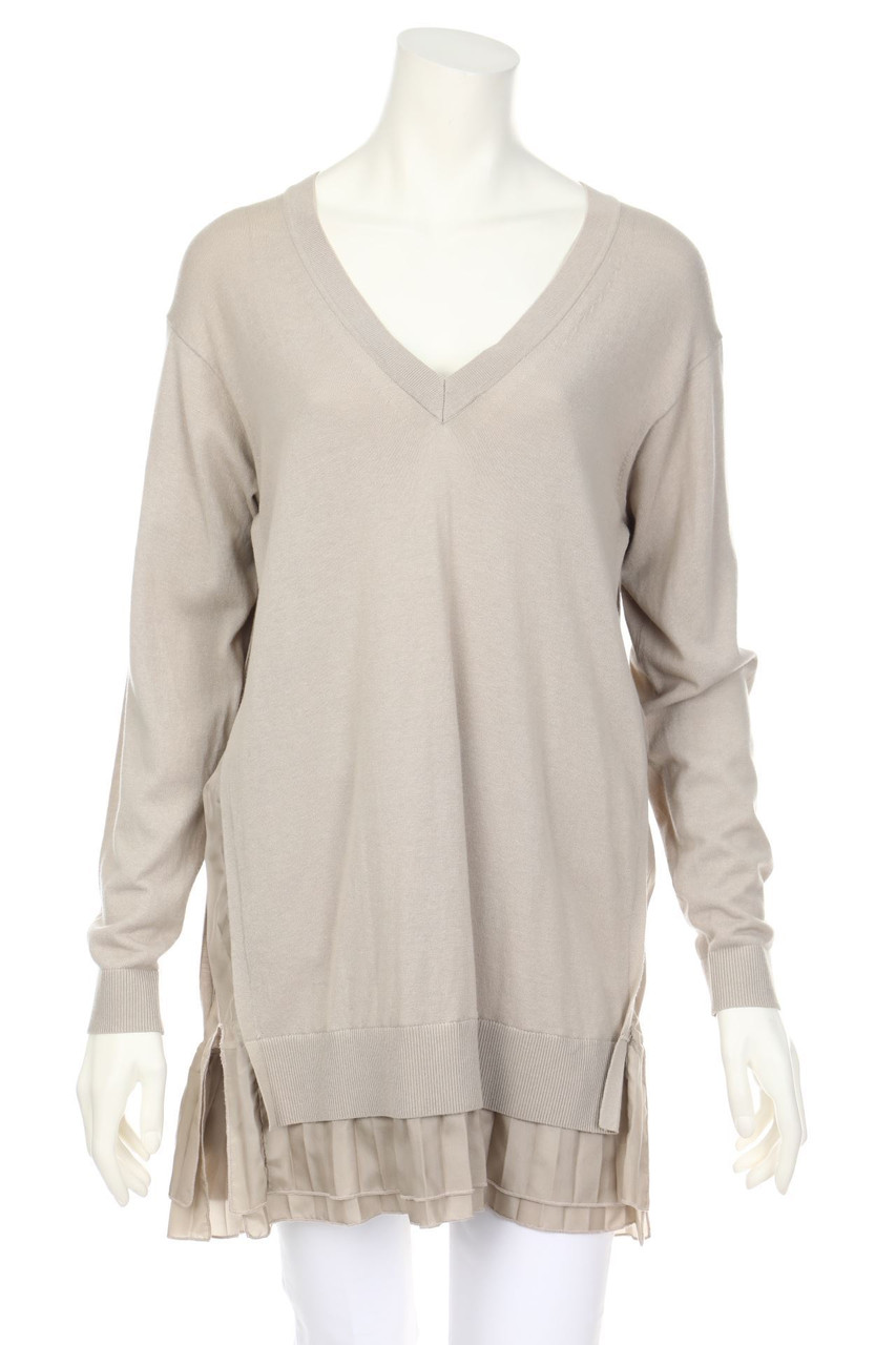 nice connection - V-Neck Pullover, Layer Look with Silk - D 36