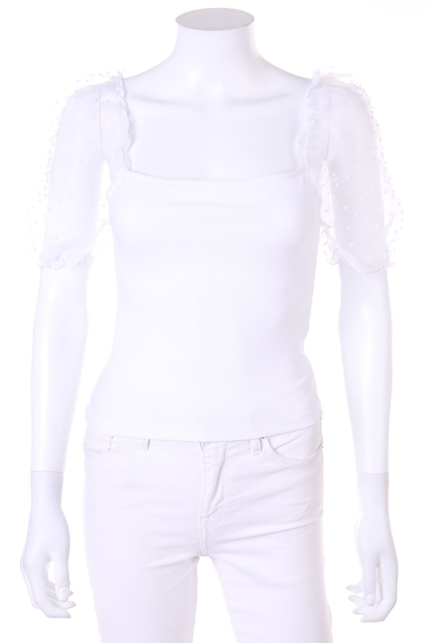 AMISU - Kurzarm-Shirt mit Puffärmeln - M