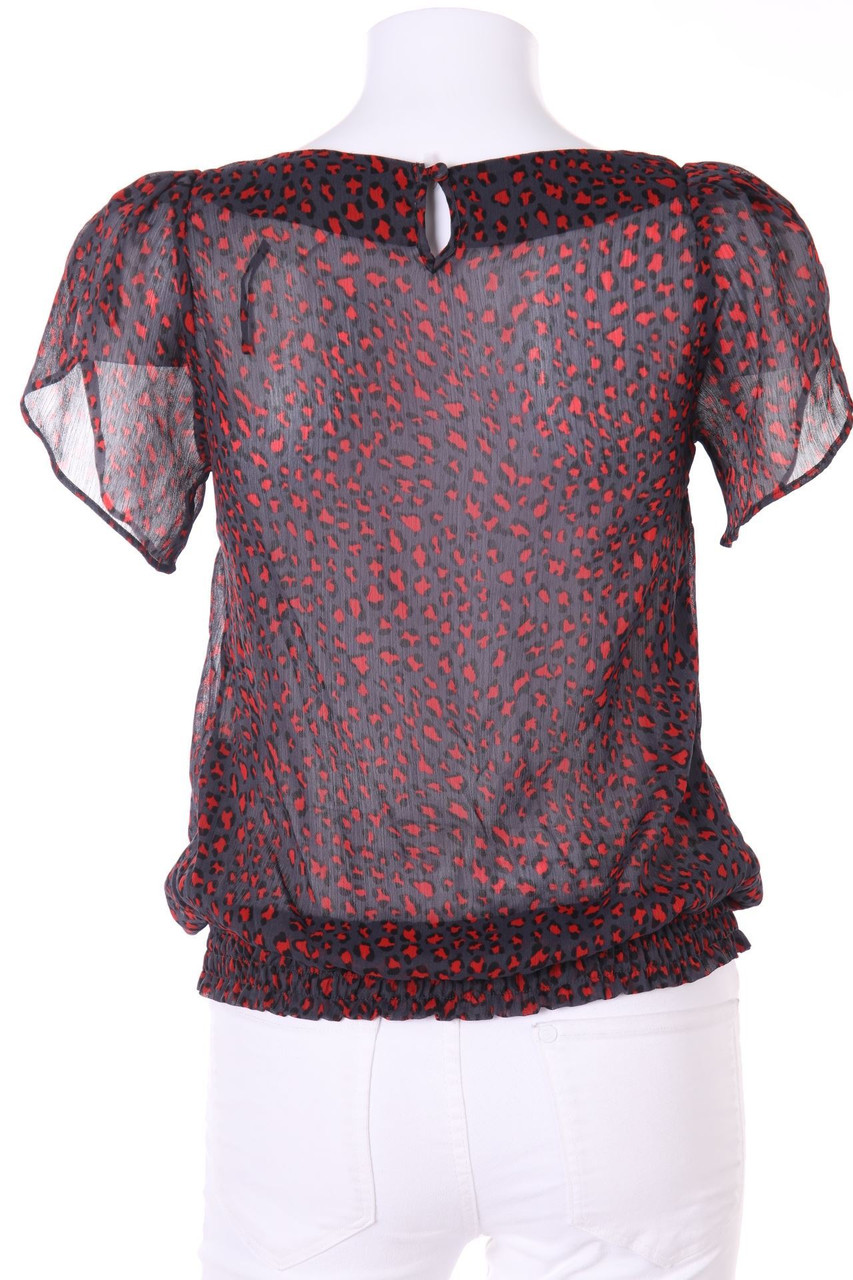 MORGAN - Shortsleeve Blouse with Leo Print - S